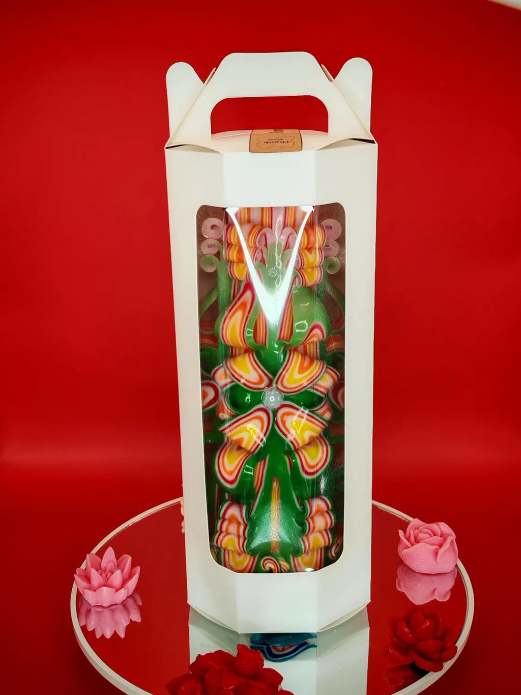 Geschenkverpackung für handgeschnitzte Kerzen – elegante Verpackung für besondere Anlässe