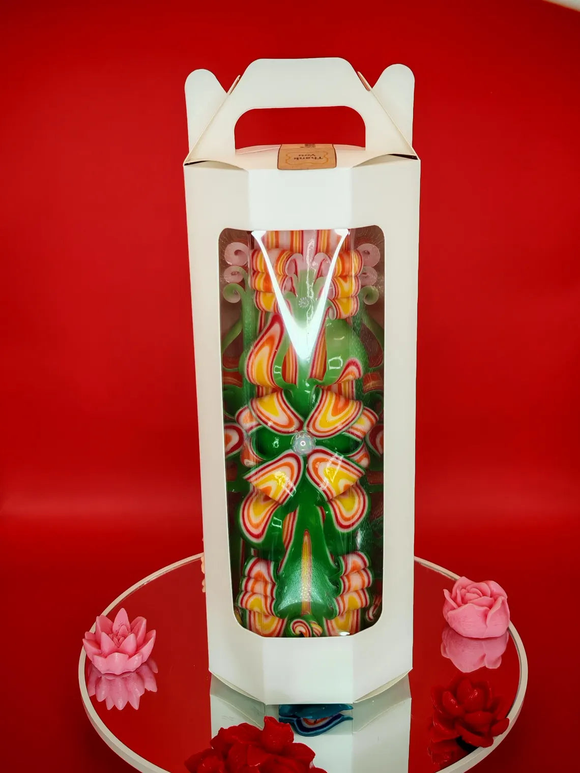 Geschenkverpackung für handgeschnitzte Kerzen – elegante Verpackung für besondere Anlässe