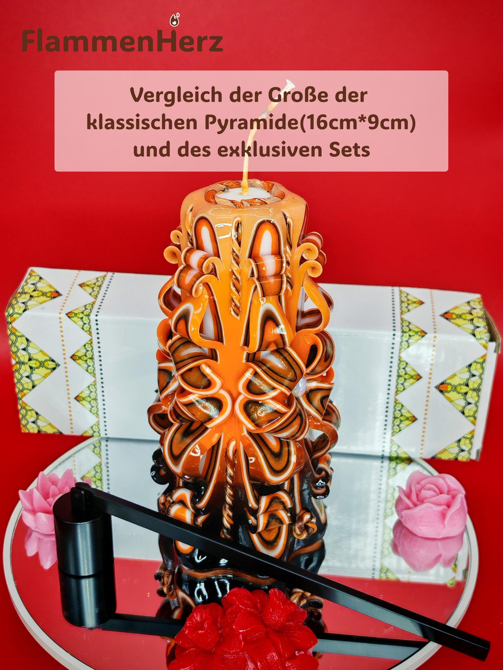Süße Meergrüne Geschnitzte Kerze, Schönes Wachsornament, Handgemachte Deko mit Weichem Licht, Meditatives Geschenk (Petit Classic 14x9 cm)