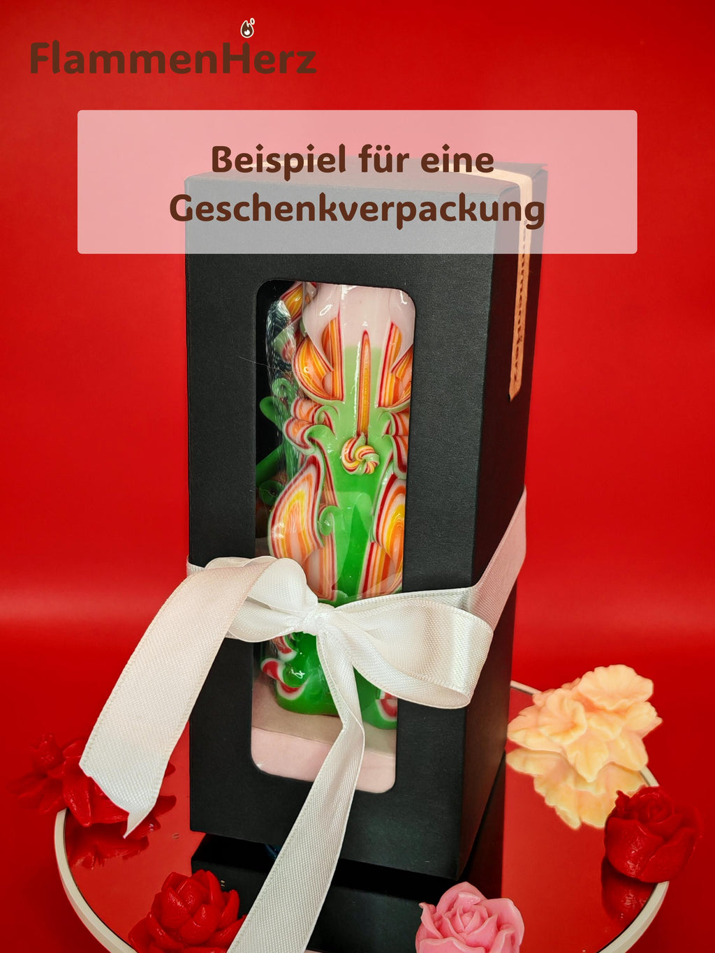 Handgeschnitzte Kerze – Handgemacht, Luxus Deko Kerze, Einzigartig & Geschenkidee für viele Anlässe (Classic Pyramide 16 x 9 cm)