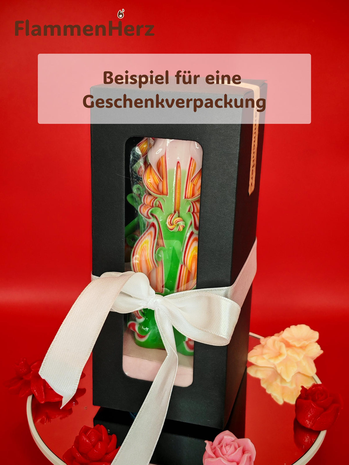Handgeschnitzte Kerze – Handgemacht, Luxus Deko Kerze, Einzigartig & Geschenkidee für viele Anlässe (Classic Pyramide 16 x 9 cm)