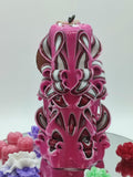 Handgeschnitzte Kerze – Vanilleduft, handgemacht, Luxus Tisch- & Wohndeko, Geschenkidee für Hochzeit und Feier (Classic Pyramide 16 x 9 cm)