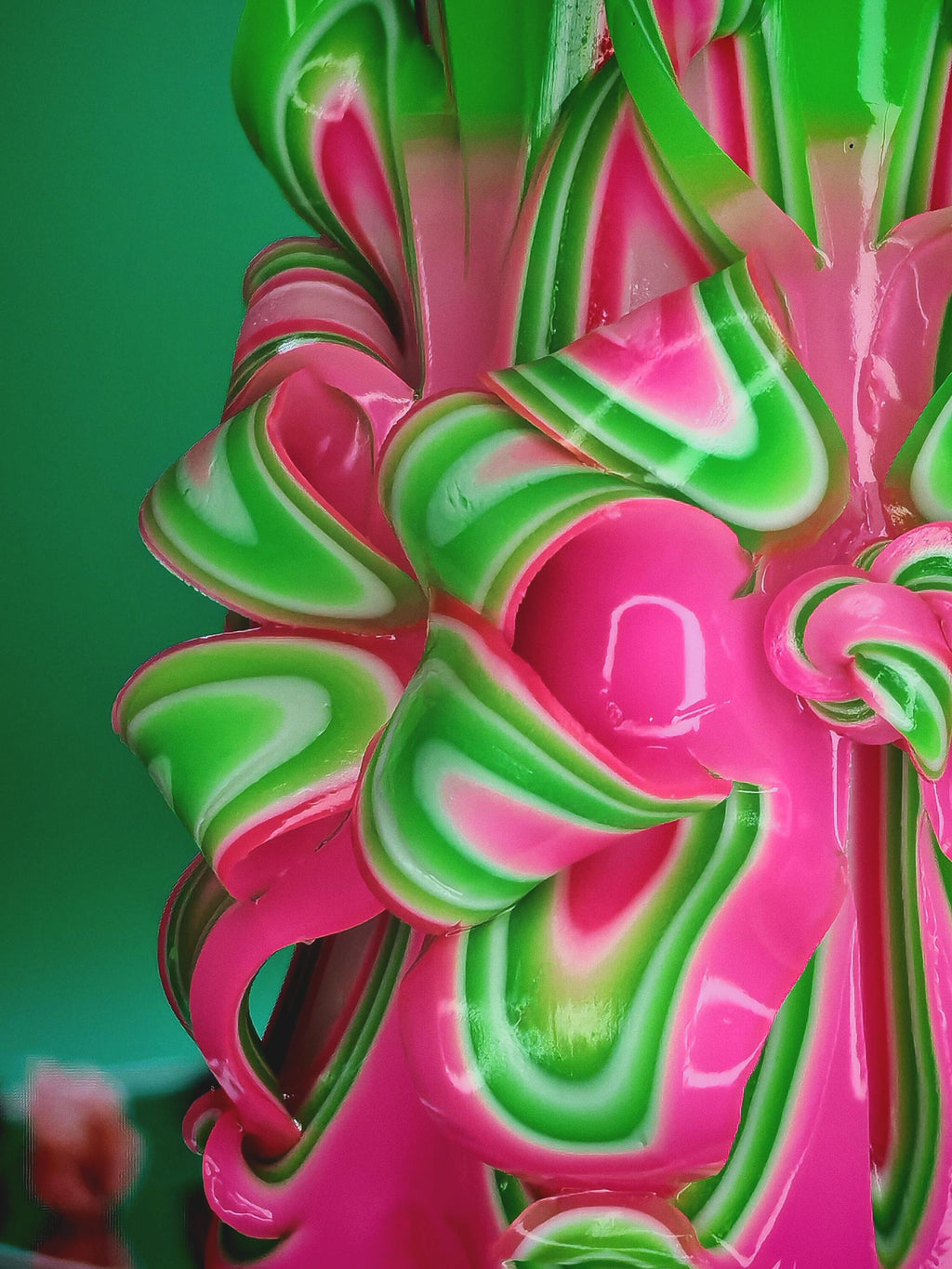Handgeschnitzte Pyramidenkerzen – Mint & Pink  – einzigartiges Deko-Highlight (Set oder einzeln), bunte Blickfänger für jede Deko