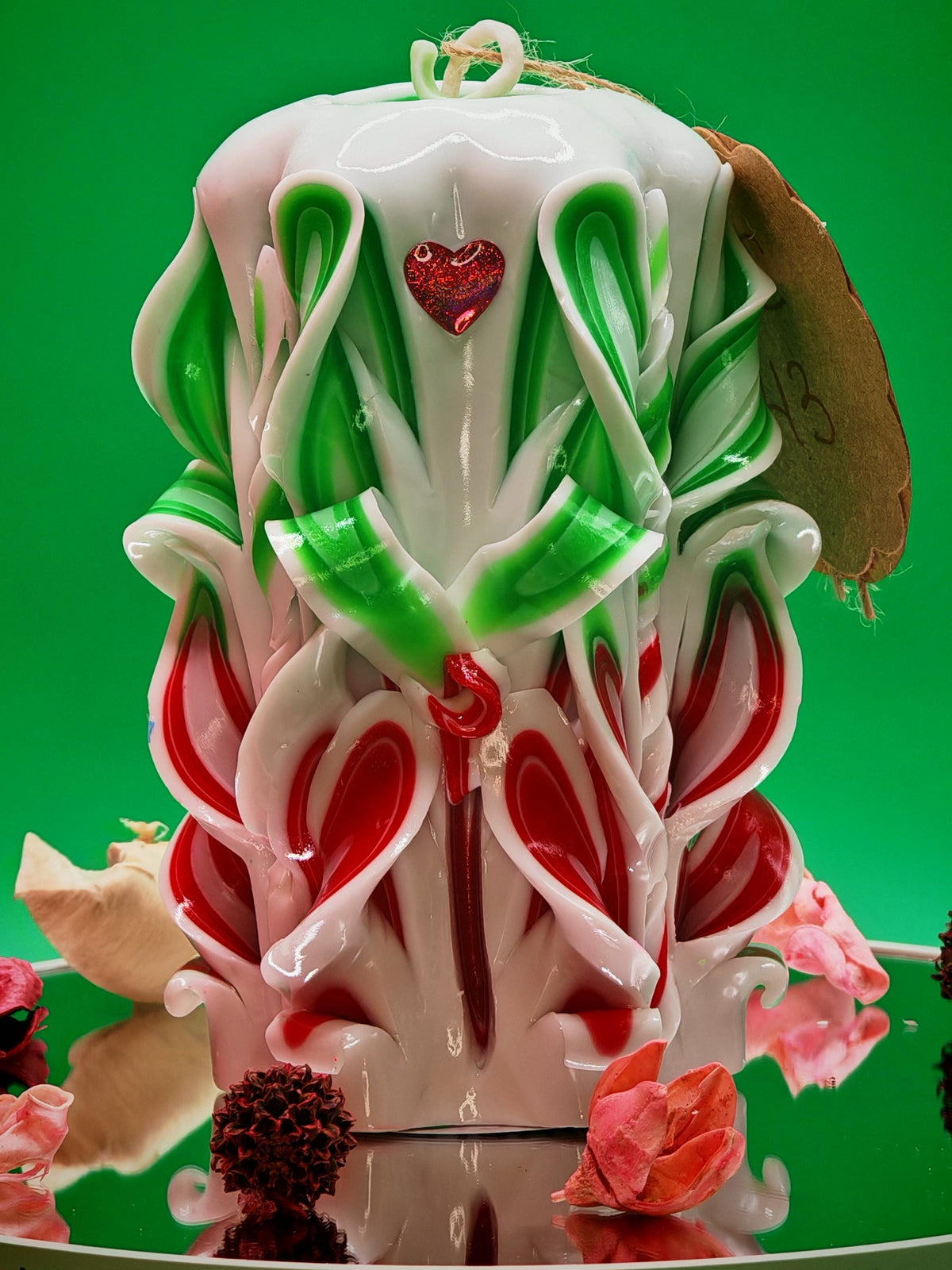 Handgeschnitzte Kerzen Set – geruchlos, handgemacht & bunt, Weihnachtsdeko (Petit Classic und Grande Pyramide )