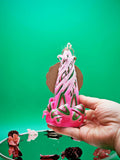 Handgeschnitzte Pyramidenkerzen – Pink & Mint – einzigartiges Deko-Highlight, geruchlos (Set oder einzeln), bunte Blickfänger für jede Deko