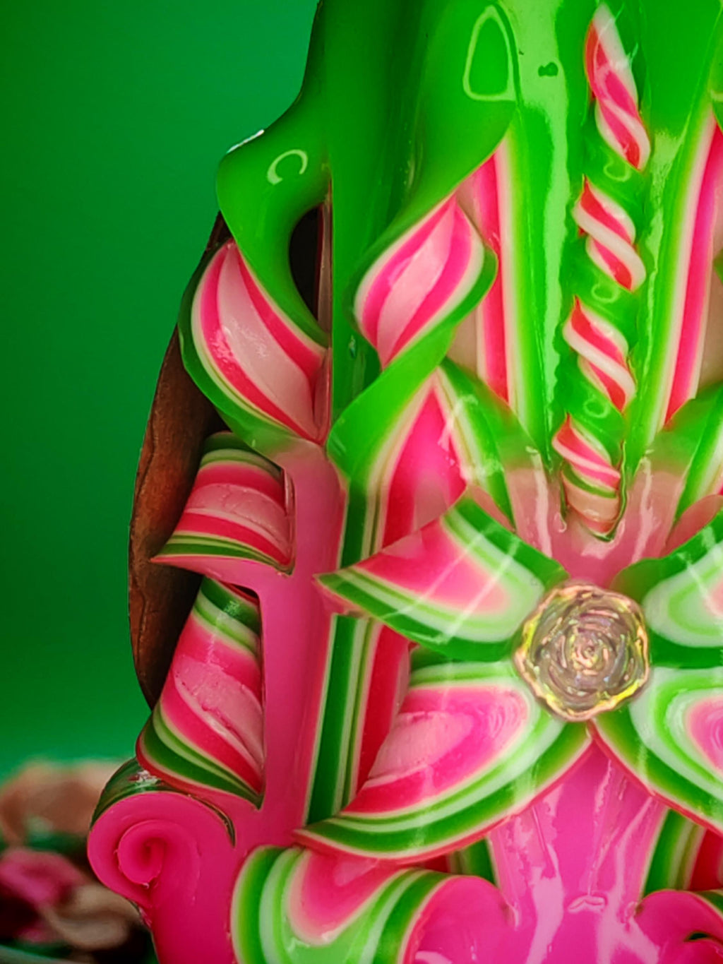 Handgeschnitzte Pyramidenkerzen – Mint & Pink  – einzigartiges Deko-Highlight (Set oder einzeln), bunte Blickfänger für jede Deko