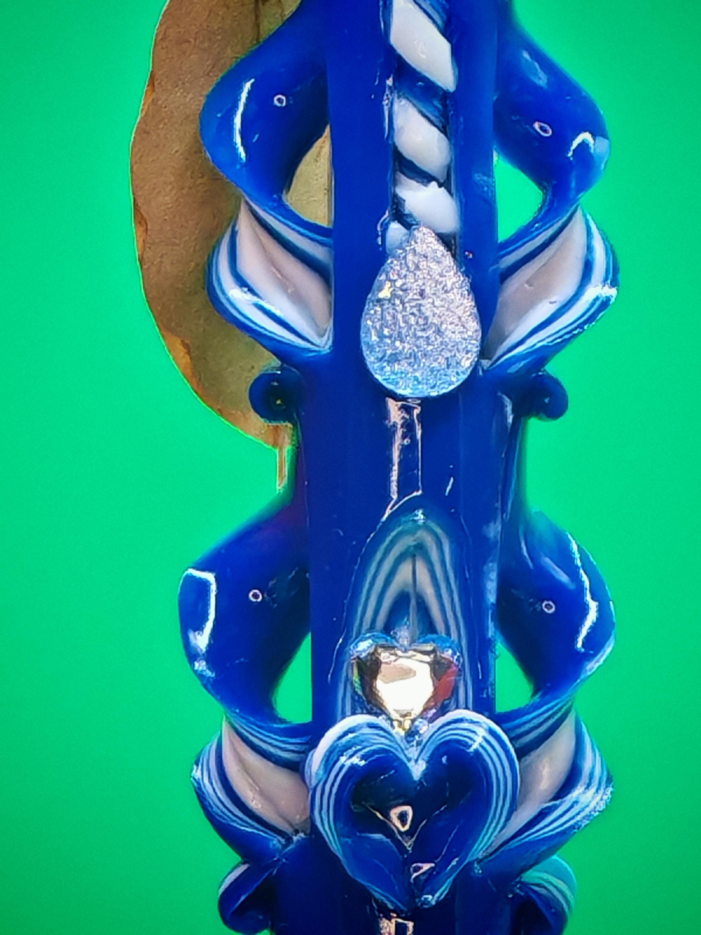 Handgeschnitztes Kerzen-Set – "Midnight / Pearl", Grande Pyramide und Majestic Slim, elegante Deko & Geschenkidee, einzeln oder im Set