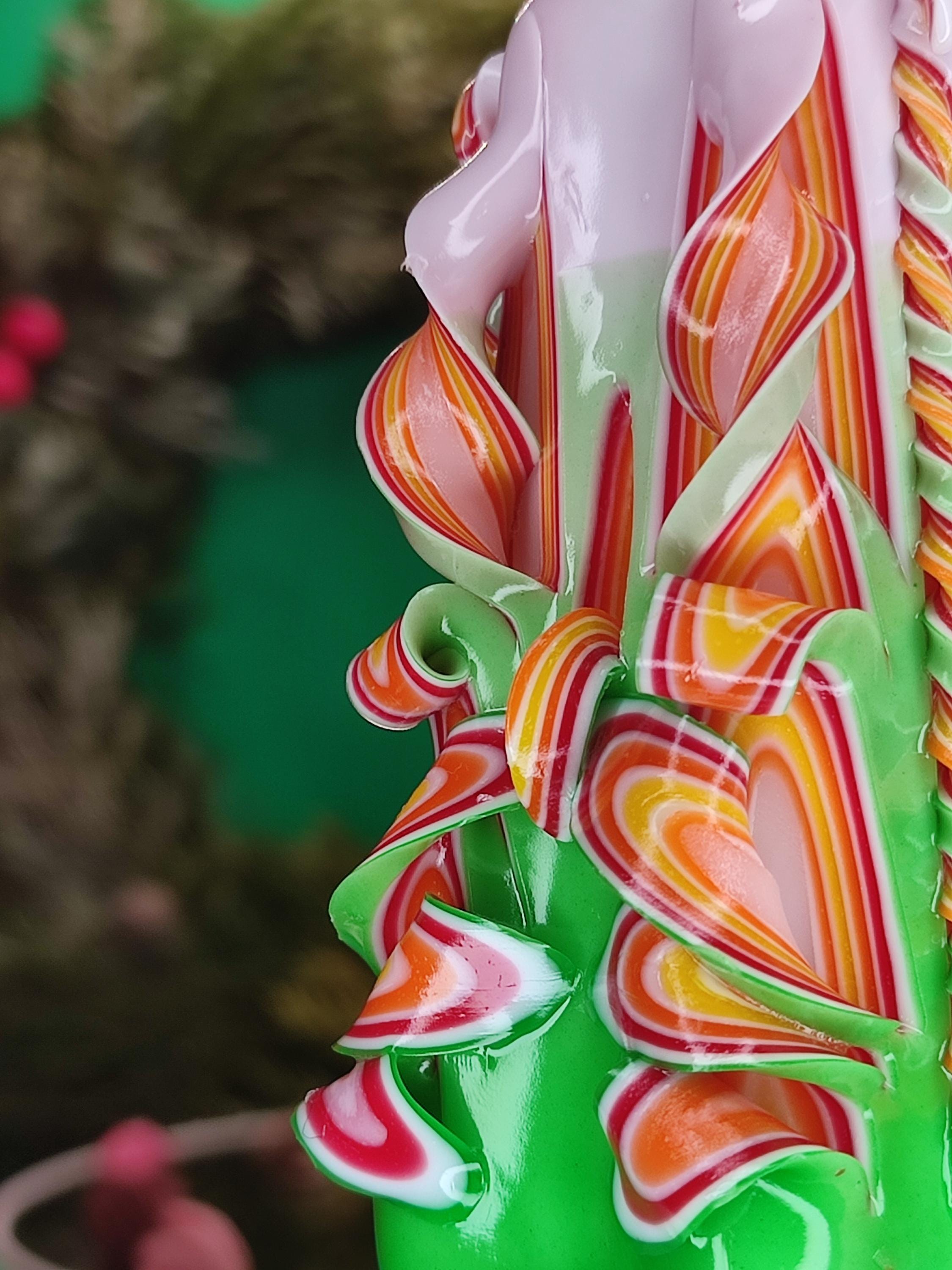 Hand-carved candles made with love – unscented, set or individually