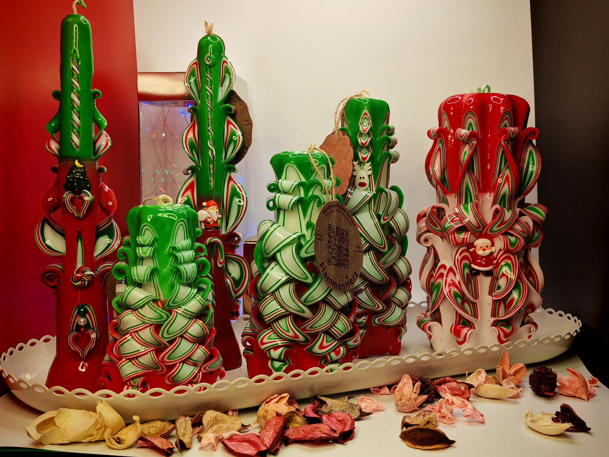 Hand-carved candles made with love – unscented, set or individually