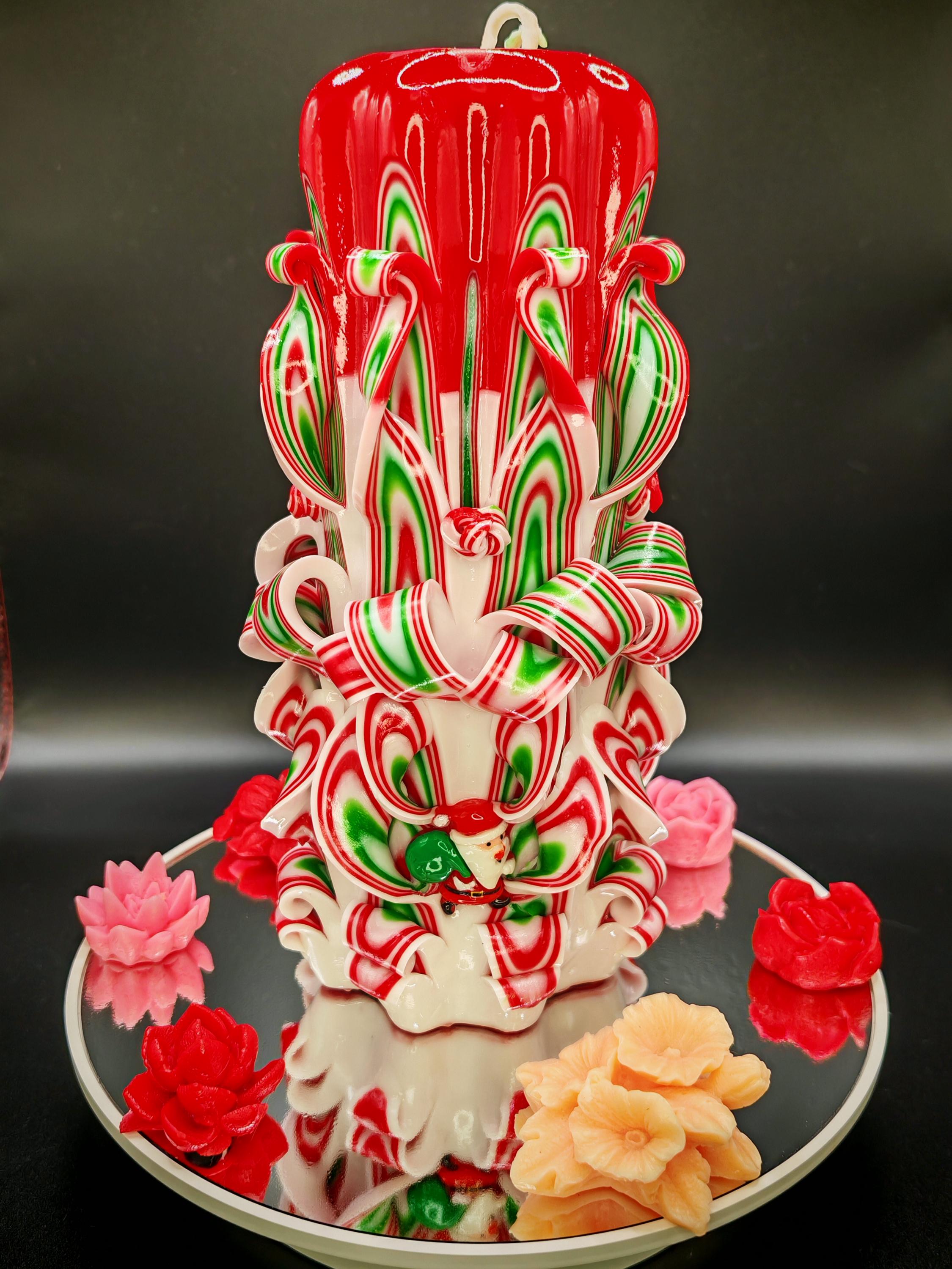 Handgeschnitzte Kerze – geruchsneutral. Die schönste Weihnachtsdeko für jedes Zuhause (Grande Aurora: ~ 22 x 13 cm)